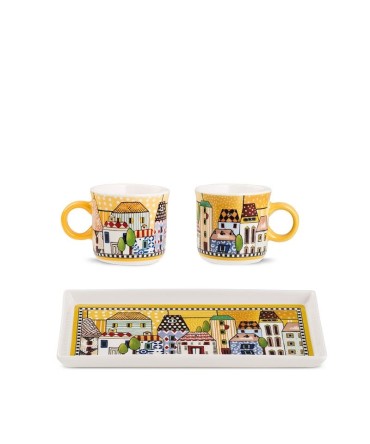 Tasse - Mug mini 2 pièces et plateau paese mio jaune