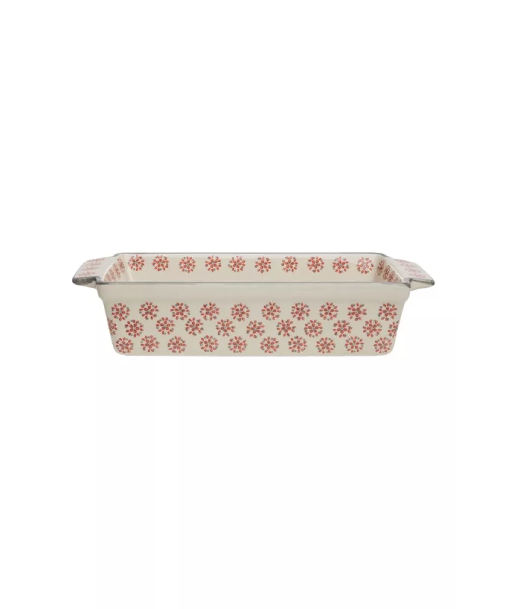 Plat à cake, motif retro rouge