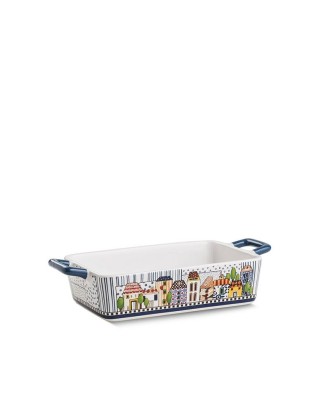 Plat à gratin en céramique 25x13 cm paese mio bleu