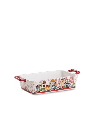 Plat à gratin en céramique 25x13 cm paese mio rouge