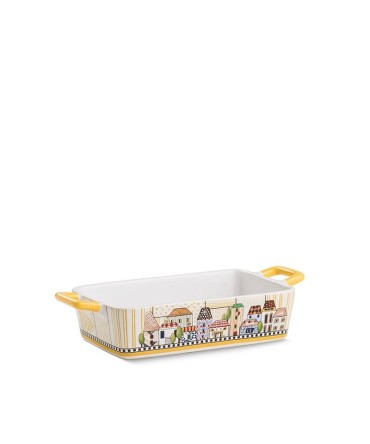 Plat à gratin en céramique 25x13 cm paese mio jaune