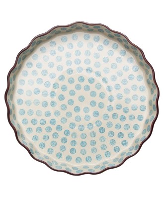 Plat à quiche, tarte, gâteau motif retro bleu 27 cm