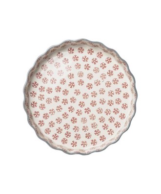 Plat à quiche, tarte, gâteau motif retro rouge 27 cm