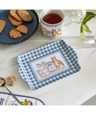 Plateau motifs chat curieux 20cn