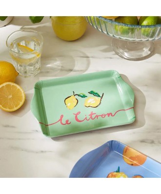 Plateau motifs citron 20cm