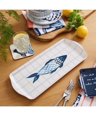 Plateau motifs poissons 38cm