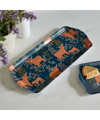 Plateau motifs vache écossaise 38cm