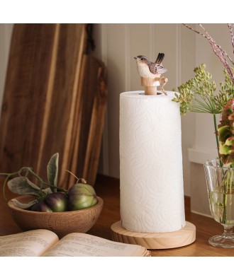 Porte rouleau papier ménage mésange bleue