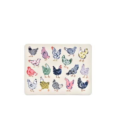 Set de table en liège poules colorées