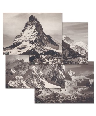 Set de table en papier, 4 motifs (48 pièces) motif Swiss Peaks