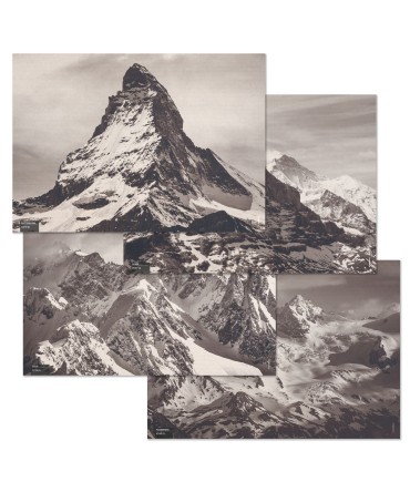 Set de table en papier, 4 motifs (48 pièces) motif Swiss Peaks