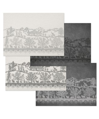 Set de table en papier, 4 motifs (48 pièces) motif swiss tradition