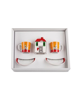 Tasse à café 2 pièces et sucrier Le casette red