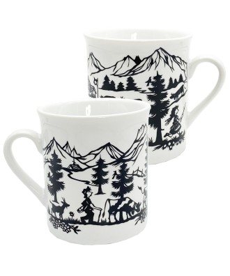 Tasse à café motif découpage
