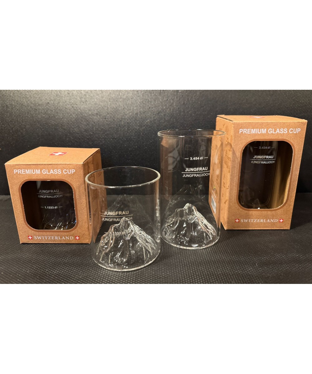 Verre à eau avec le Jungfraujoch en relief