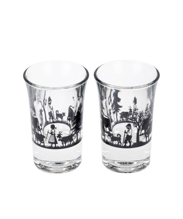 Verre à liqueur motif alpage