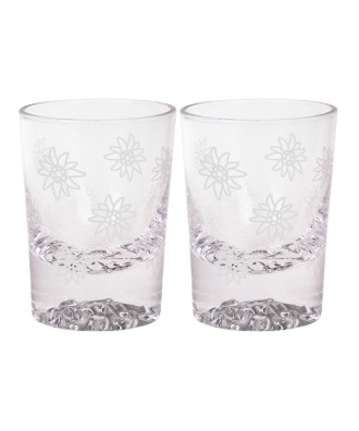 Verre à liqueur motif edelweiss