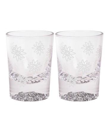 Verre à liqueur motif edelweiss