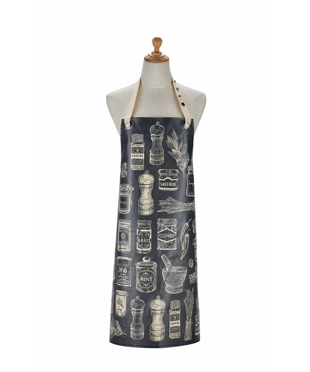 Tablier de cuisine herbes et épices en toile PVC