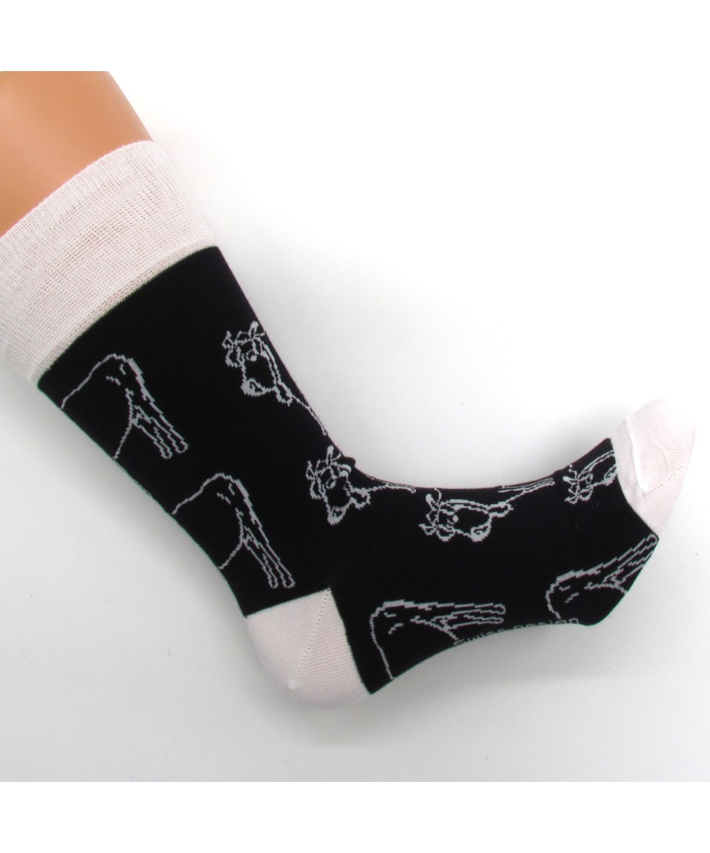 Chaussette homme motif dessin vaches