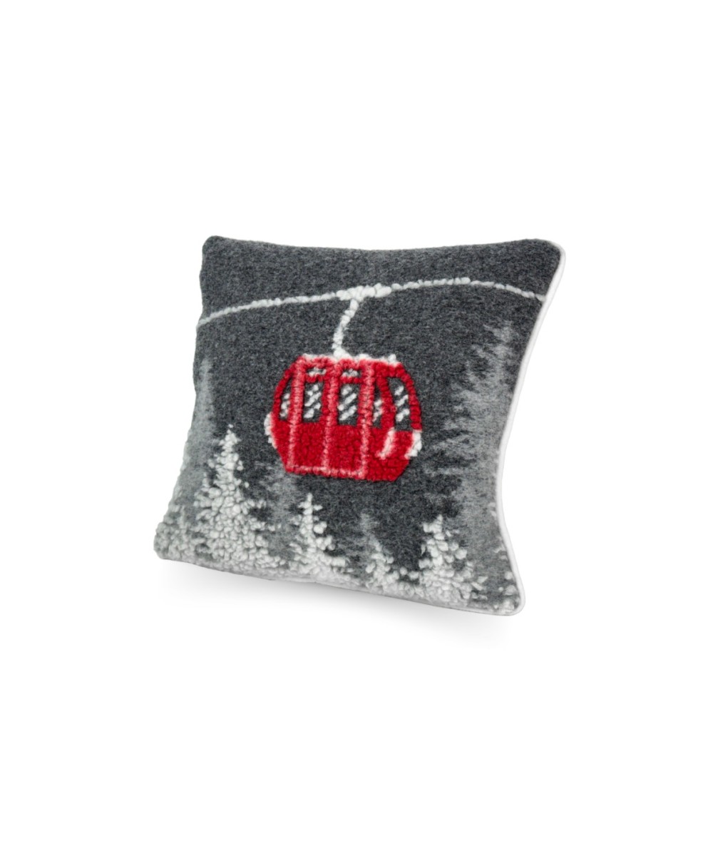 Coussin en laine anthracite altitude