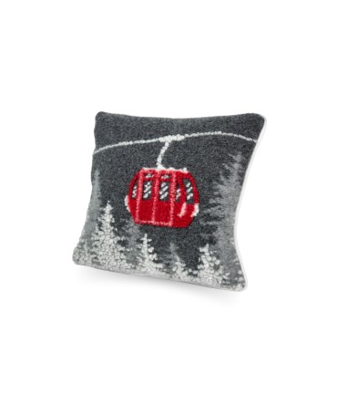 Coussin en laine anthracite altitude