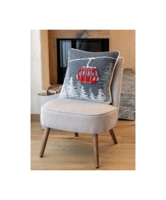 Coussin en laine anthracite altitude