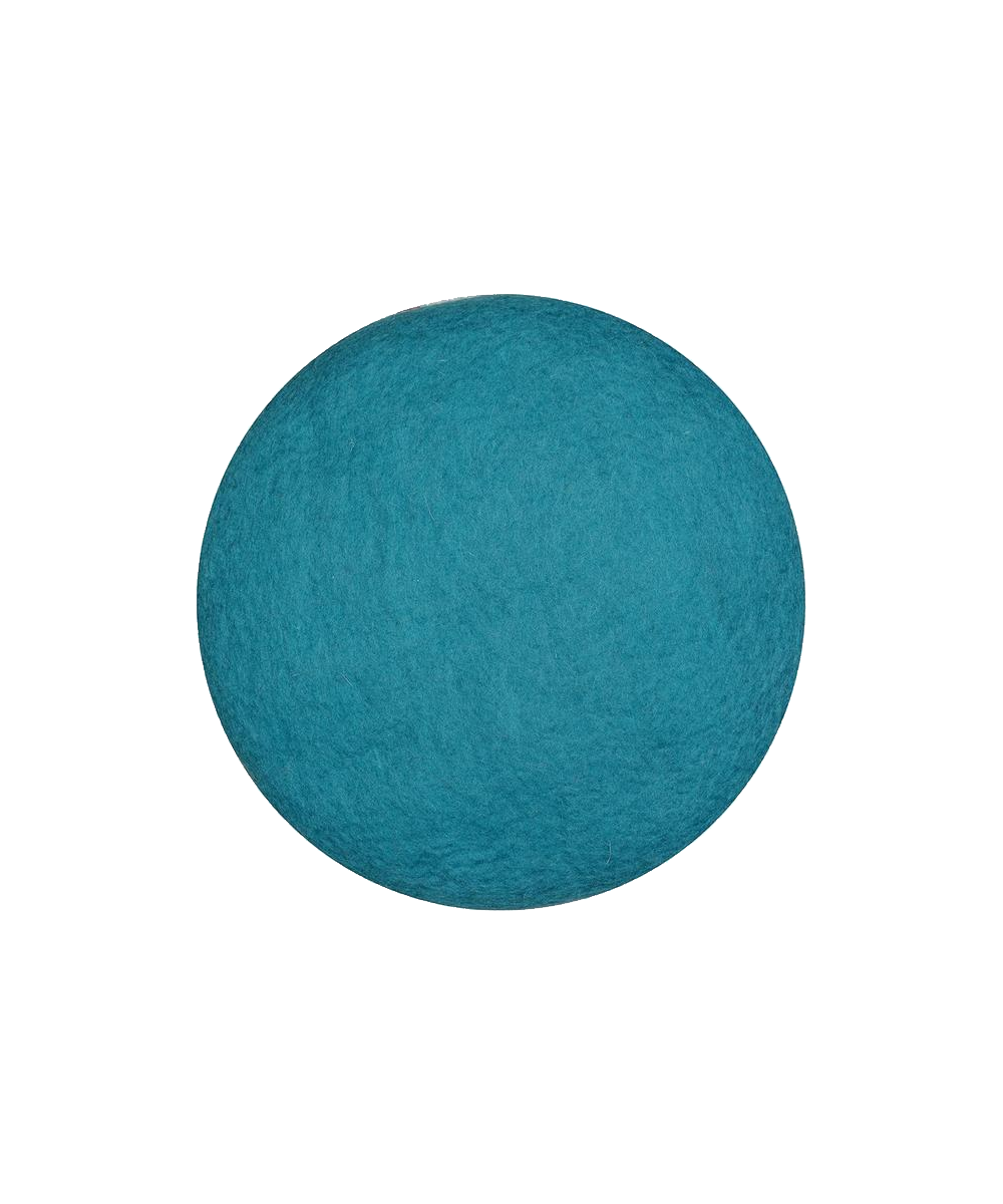 Coussin de chaise rond en laine bleu