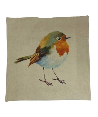 Coussin rouge gorge robin
