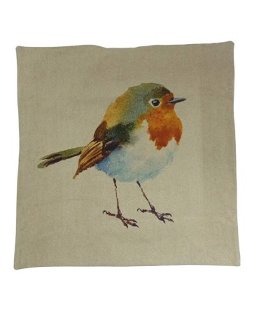 Coussin rouge gorge robin