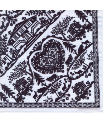 Foulard blanc-noir motif découpage