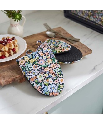 Gant de cuisine vendu par paire, design floral confetti