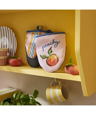 Gant de cuisine vendu par paire, design fruits d'été