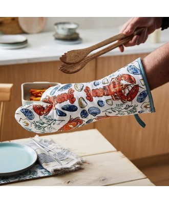 Gant de cuisine design coquillage et crustacés