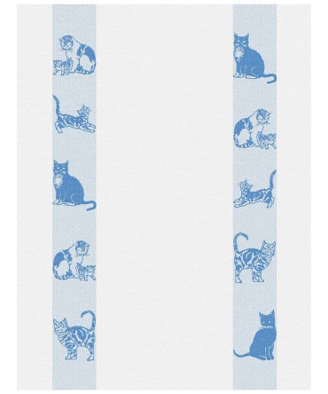 Linge de cuisine - Torchon motif chats bleu swiss made