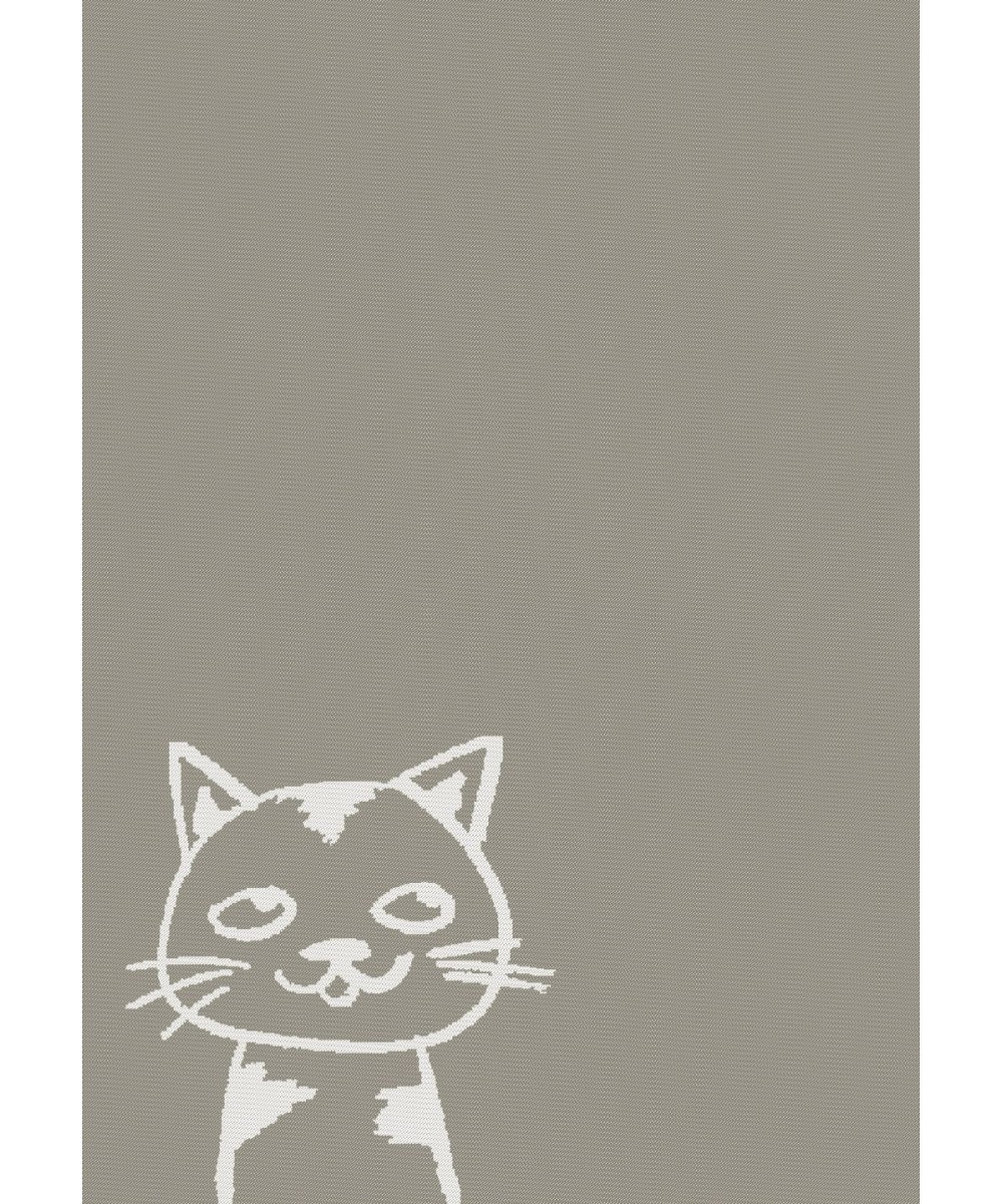 Linge de cuisine - Torchon motif chat comique taupe swiss made