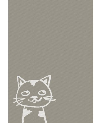 Linge de cuisine - Torchon motif chat comique taupe swiss made