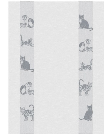 Linge de cuisine - Torchon motif chats gris swiss made