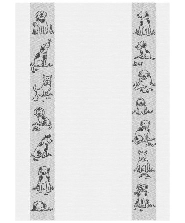 Linge de cuisine - Torchon motif chien noirs swiss made