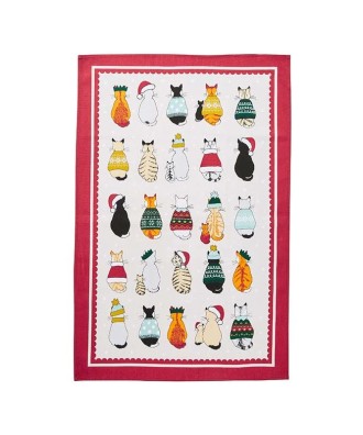 Linge de cuisine - Torchon chats Noël