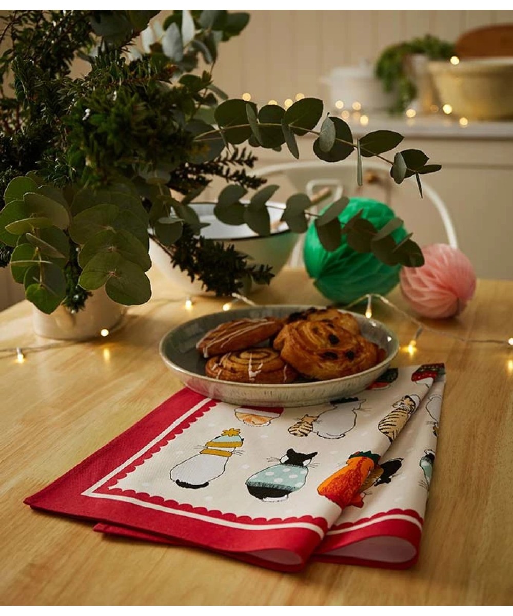 Linge de cuisine - Torchon chats Noël