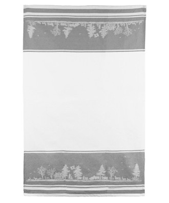 Linge de cuisine blanc gris design découpage alpage 45x70cm