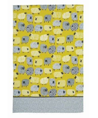 Linge de cuisine - Torchon motif moutons jaunes - dotty sheep