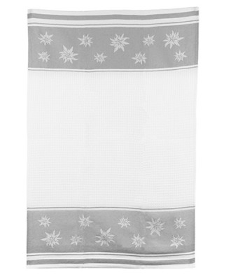 Linge de cuisine gaufré blanc gris design edelweiss 45x70cm