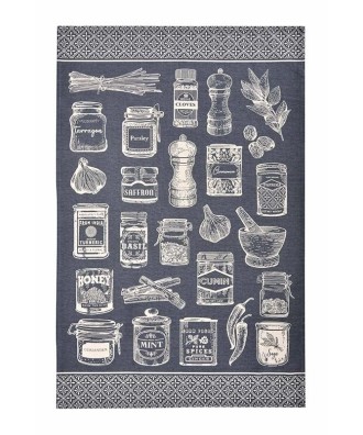 Linge de cuisine - Torchon motif herbes et épices