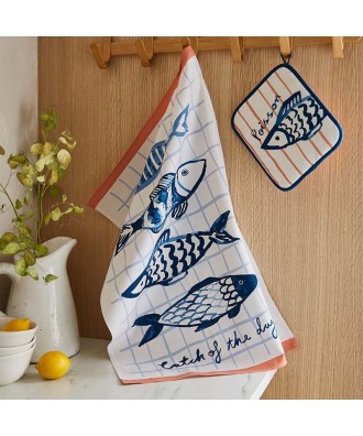 Linge de cuisine - Torchon motif poisson
