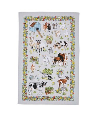 Linge de cuisine - Torchon motif animaux de la ferme
