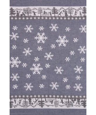 Linge de cuisine - Torchon motif flocons marine swiss made