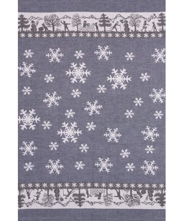 Linge de cuisine - Torchon motif flocons marine swiss made