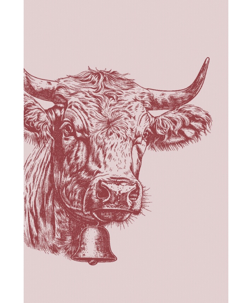 Linge de cuisine - Torchon motif vache bordeau swiss made